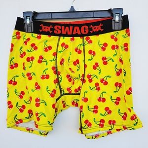 Swag boxer brief underwear Cherry print yellow Size large